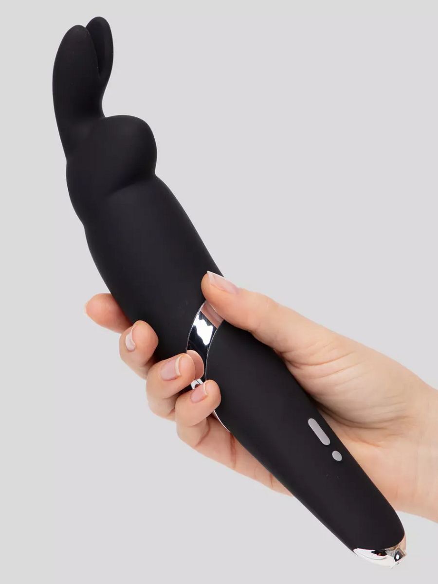 Черный вибратор Rabbit Rechargeable Wand Vibrator - 26,7 см. 6