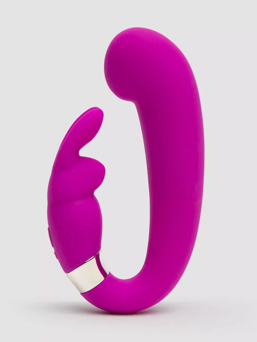 Лиловый вибратор Mini G-Spot Curve Vibe с клиторальным зайчиком 3