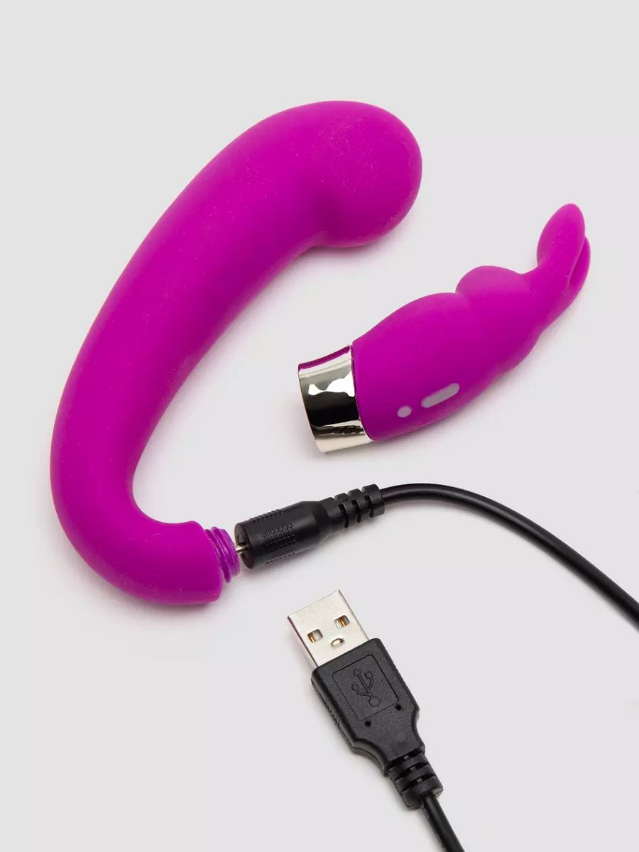 Лиловый вибратор Mini G-Spot Curve Vibe с клиторальным зайчиком 4