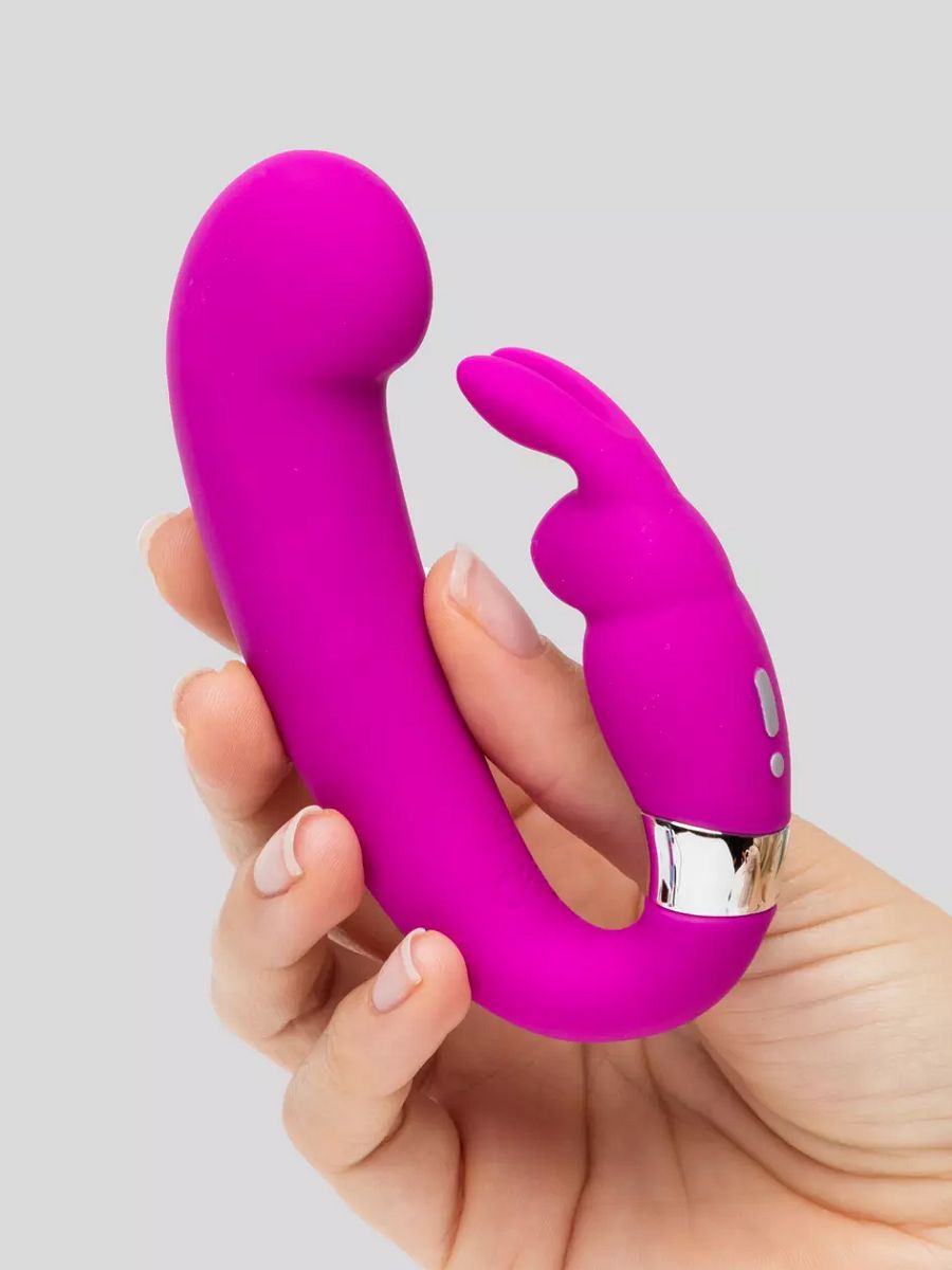 Лиловый вибратор Mini G-Spot Curve Vibe с клиторальным зайчиком 5