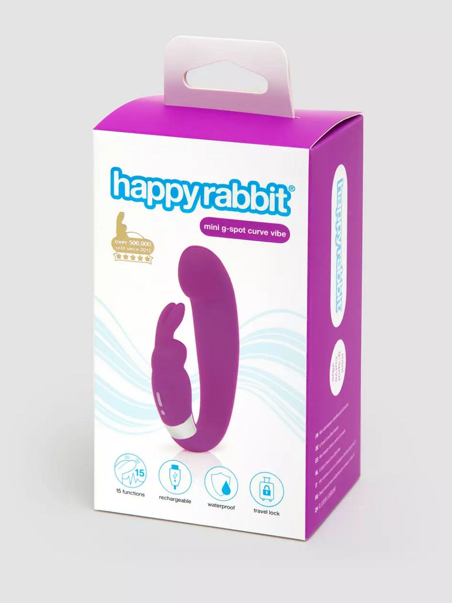 Лиловый вибратор Mini G-Spot Curve Vibe с клиторальным зайчиком 7