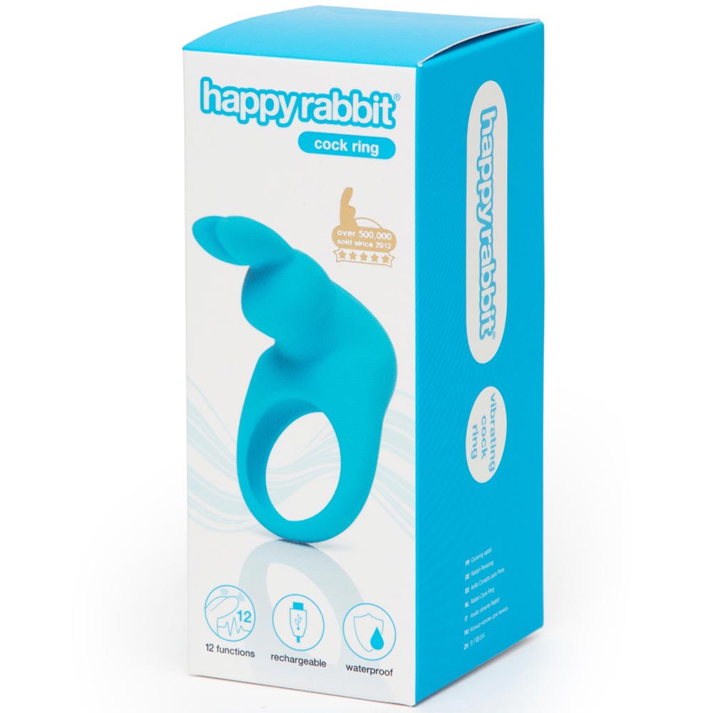 Голубое эрекционное виброкольцо Happy Rabbit Rechargeable Rabbit Cock Ring 2