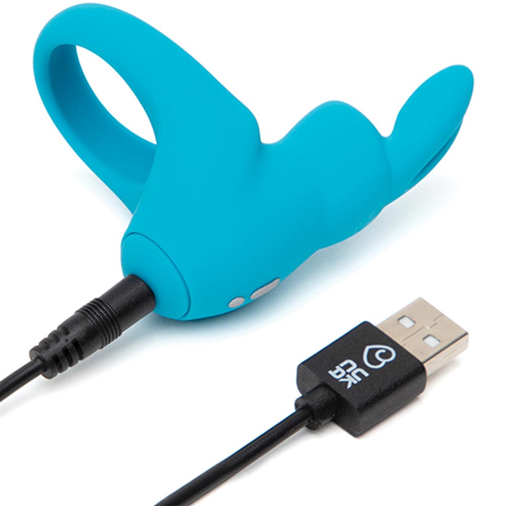 Голубое эрекционное виброкольцо Happy Rabbit Rechargeable Rabbit Cock Ring 3