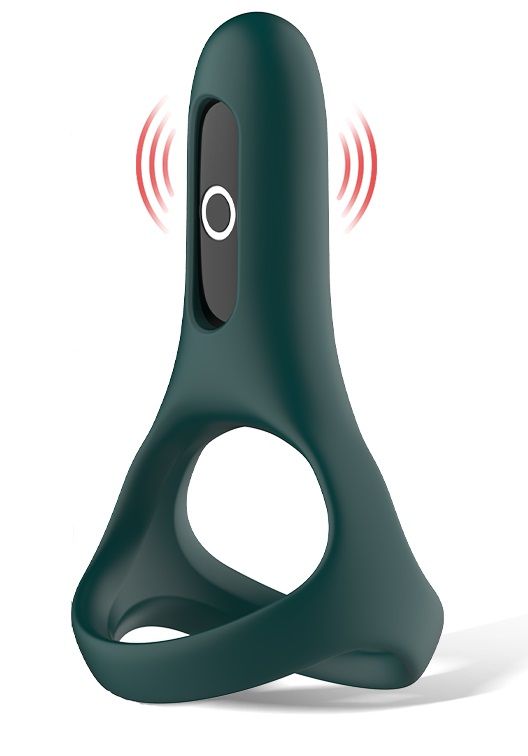 Изумрудное виброкольцо Magic Motion Rise с подхватом мошонки 1