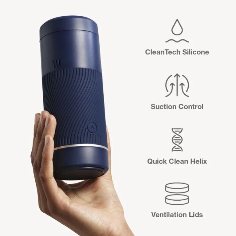 Синий мастурбатор с контролем всасывания Arcwave Pow Stroker 5