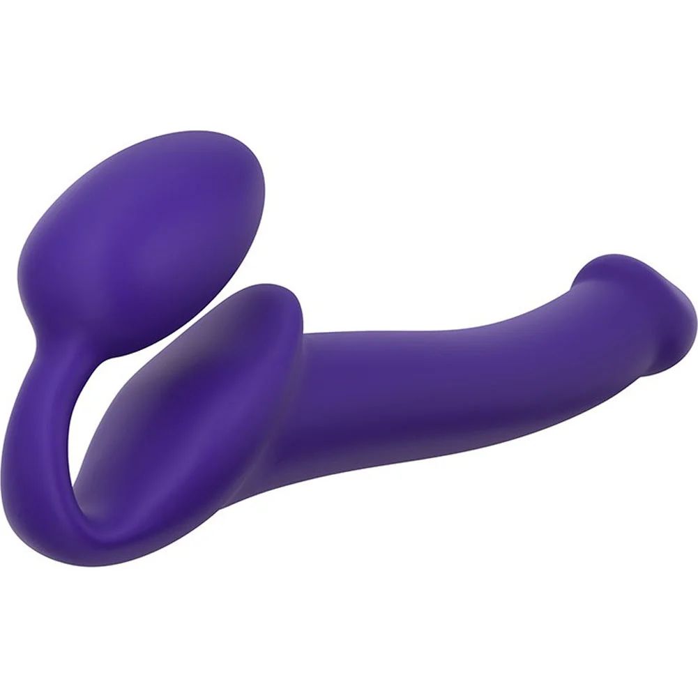 Фиолетовый безремневой страпон Silicone Bendable Strap-On - size M 2