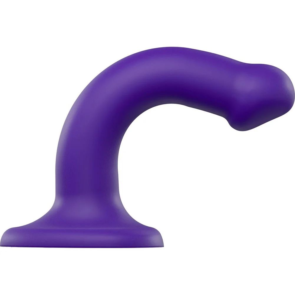 Фиолетовый фаллоимитатор-насадка Strap-On-Me Dildo Dual Density size S - 17 см. 2