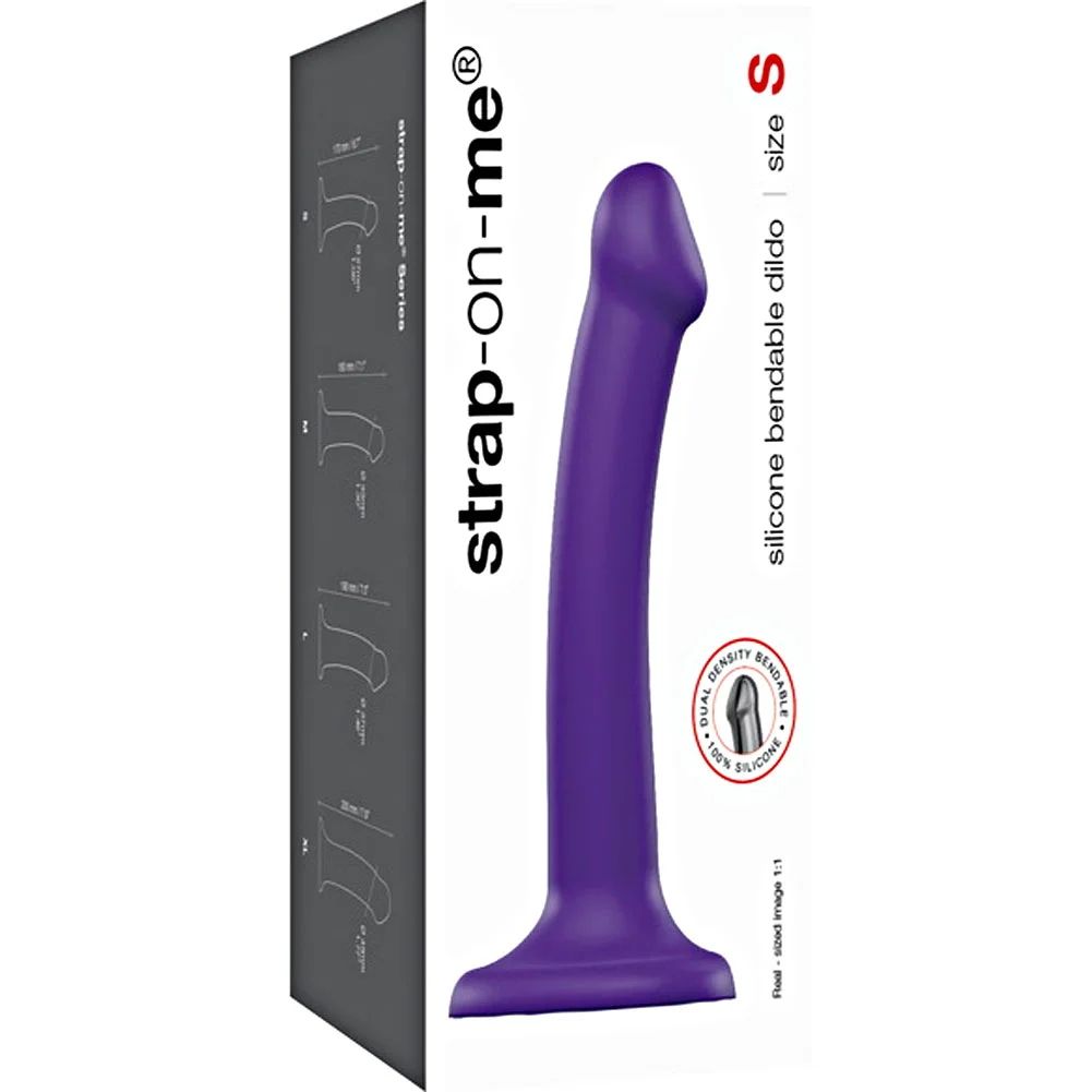 Фиолетовый фаллоимитатор-насадка Strap-On-Me Dildo Dual Density size S - 17 см. 4