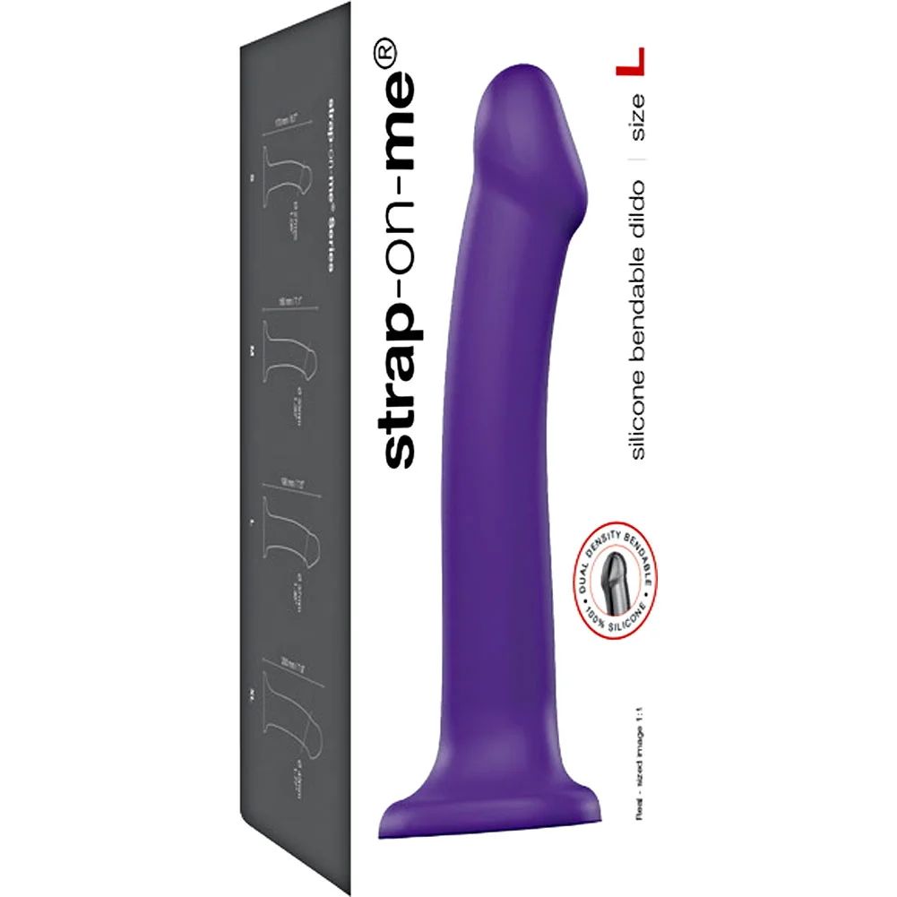 Фиолетовый фаллоимитатор-насадка Strap-On-Me Dildo Dual Density size L - 19 см. 4
