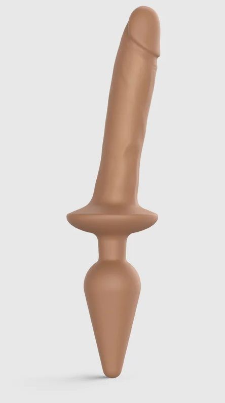 Карамельный двусторонний фаллоимитатор Strap-On-Me Dildo Plug-In Switch size L 1