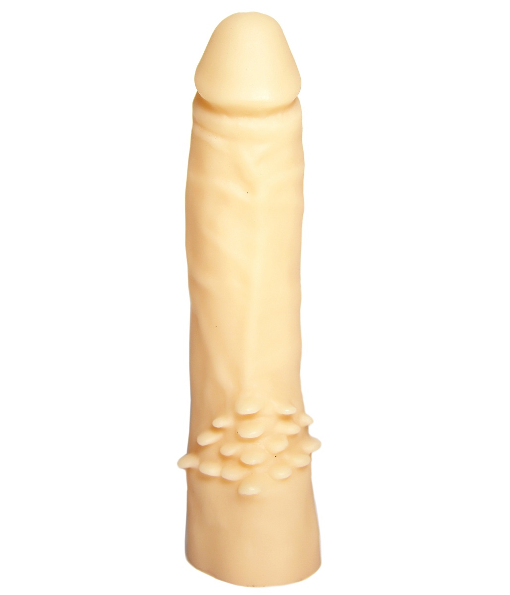 Реалистичный пустотелый фаллоимитатор с шипами у основания - 17 см. 2