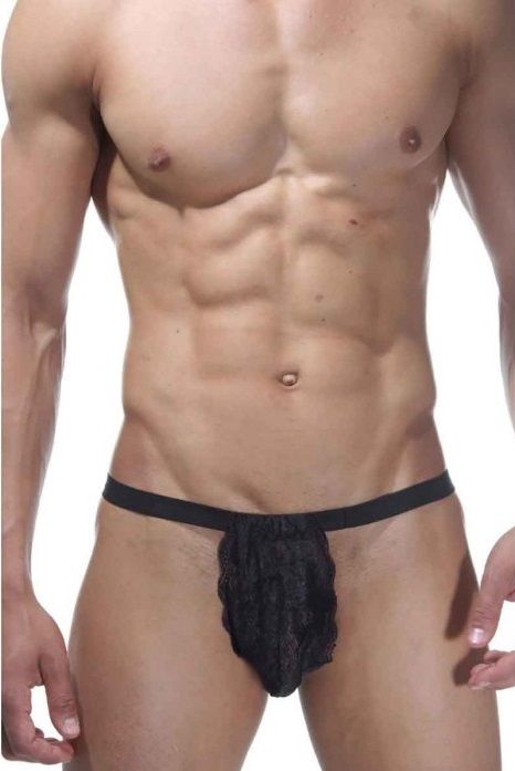 Мужские трусы-стринги с кружевом 1