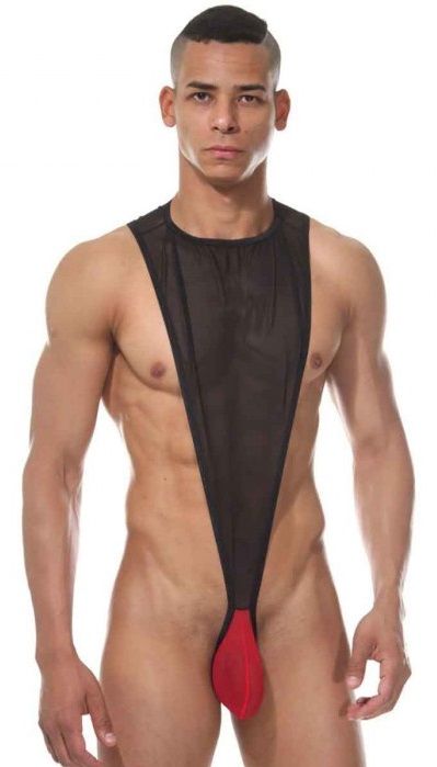 Оригинальное мужское боди с контрастной вставкой 1