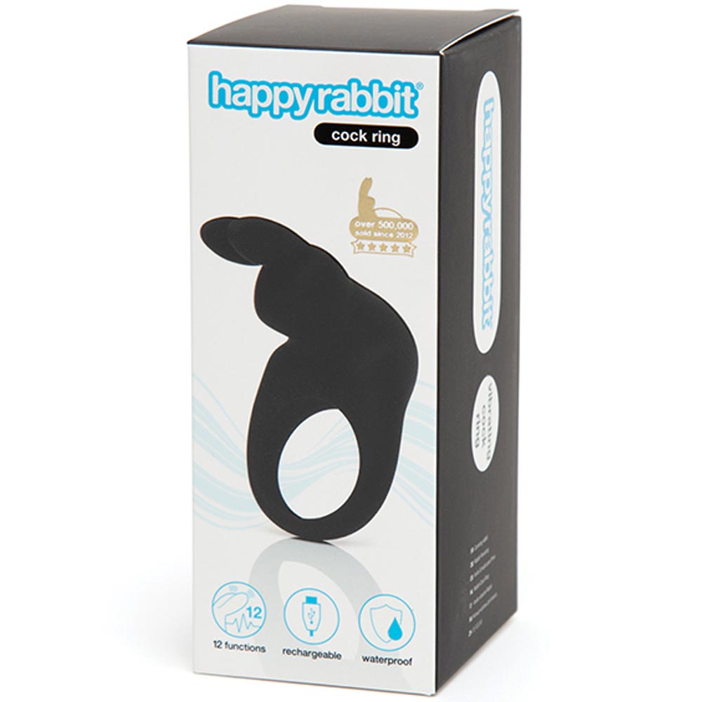 Черное эрекционное виброкольцо Happy Rabbit Rechargeable Rabbit Cock Ring 2