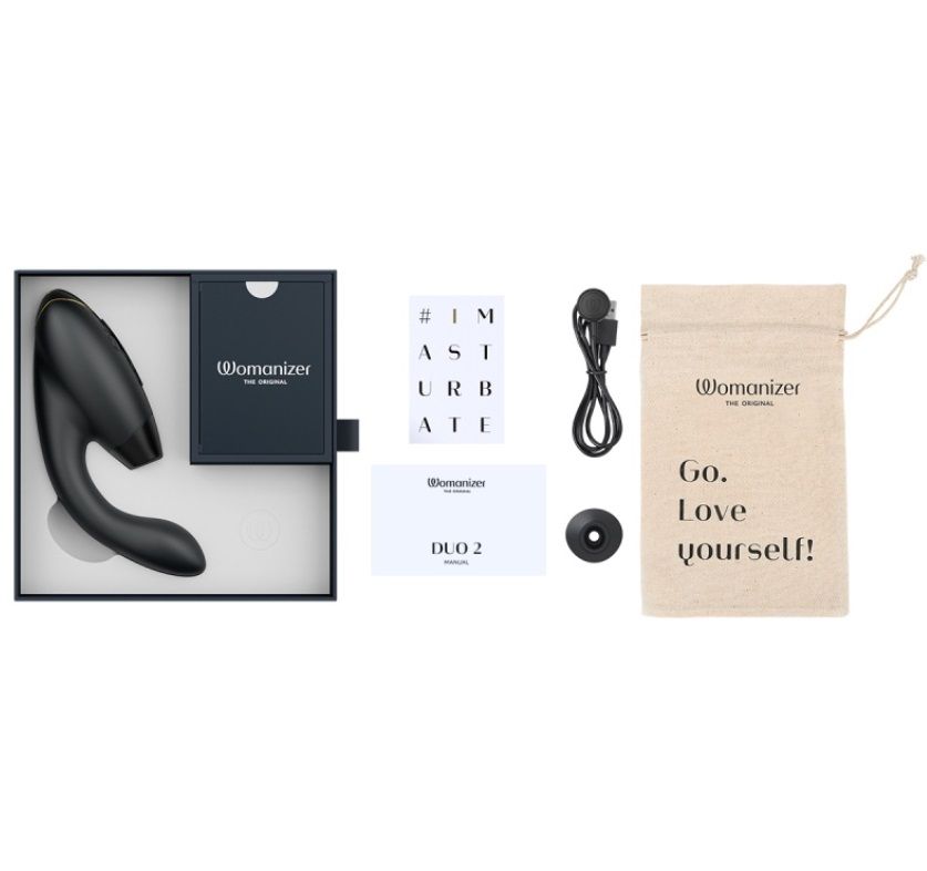Черный бесконтактный клиторальный стимулятор Womanizer Duo 2 4