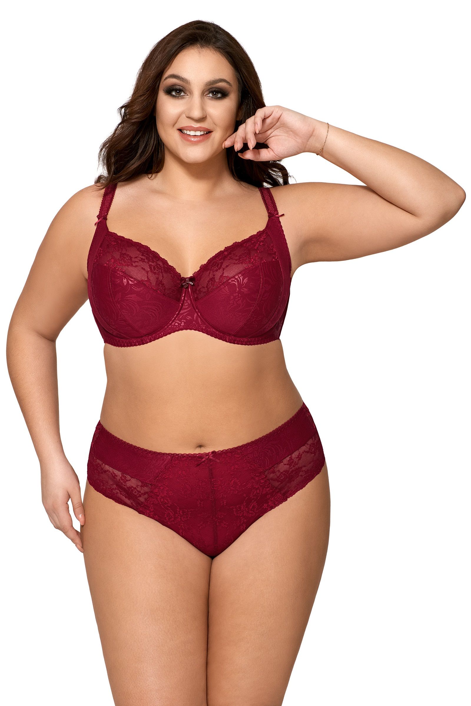 Бюстгальтер plus size с мягкими чашками с цветочным орнаментом 2