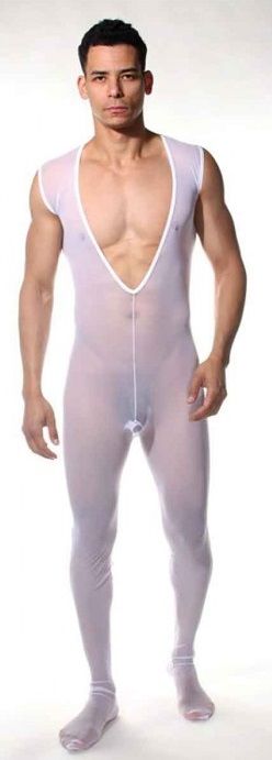 Полупрозрачное мужское боди на все тело 1