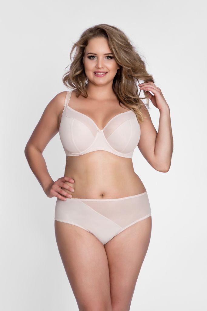 Бюстгальтер на косточках с чашками plus size из микрофибры и сетки 3