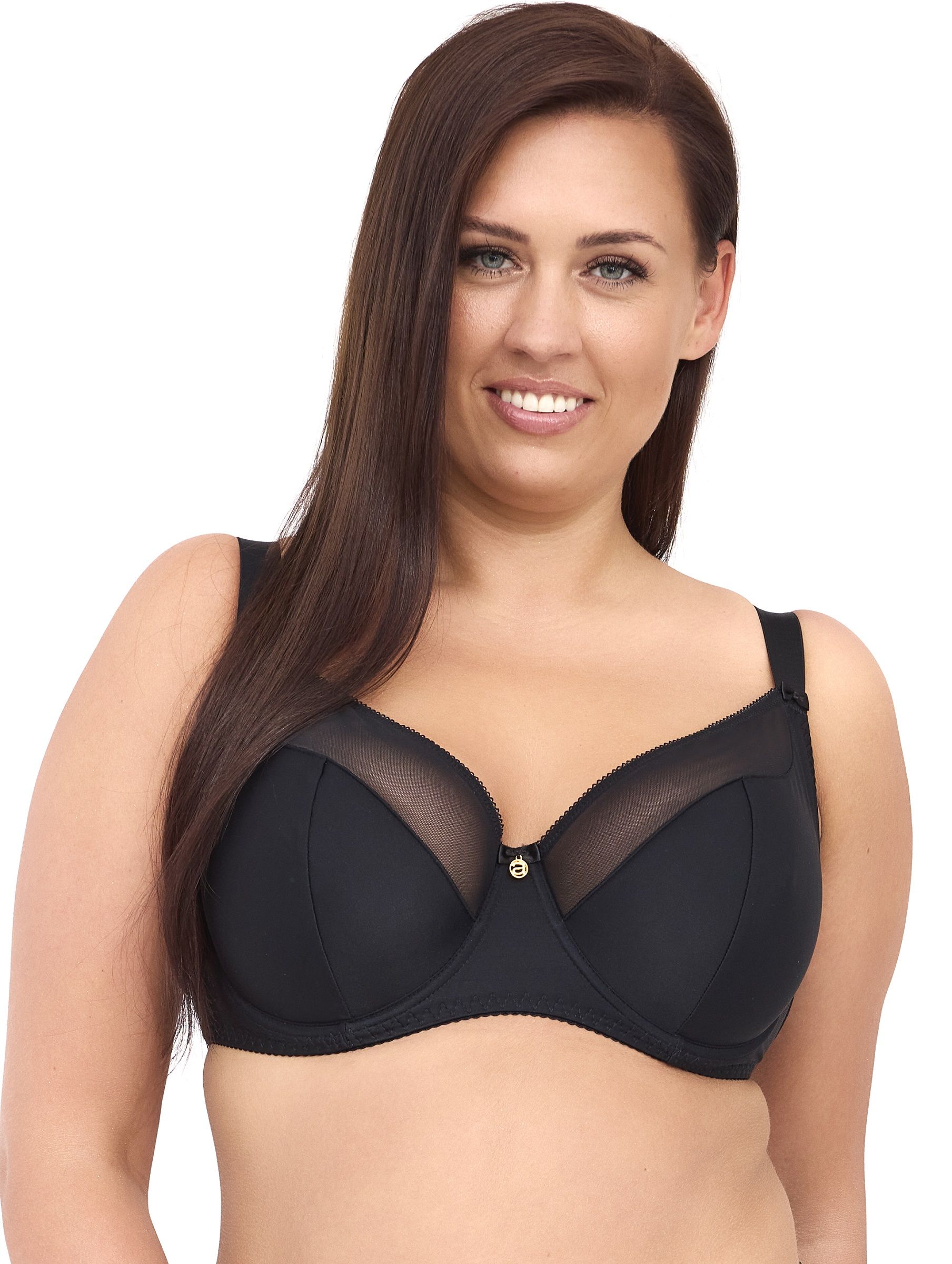 Бюстгальтер на косточках с чашками plus size из микрофибры и сетки 1