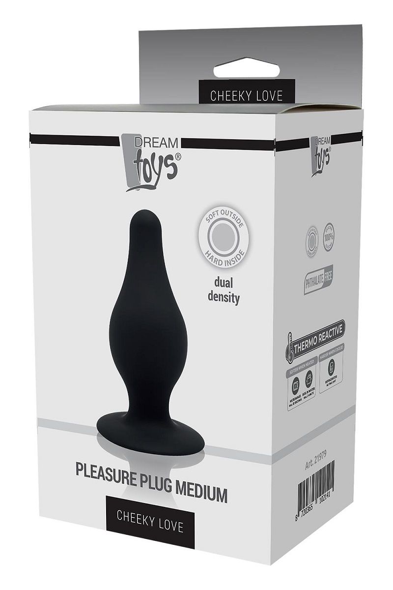 Черный анальный стимулятор DUAL DENSITY PLEASURE PLUG M - 9,3 см. 2