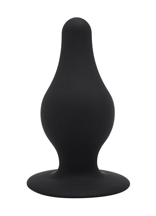 Черный анальный стимулятор DUAL DENSITY PLEASURE PLUG M - 9,3 см. 1