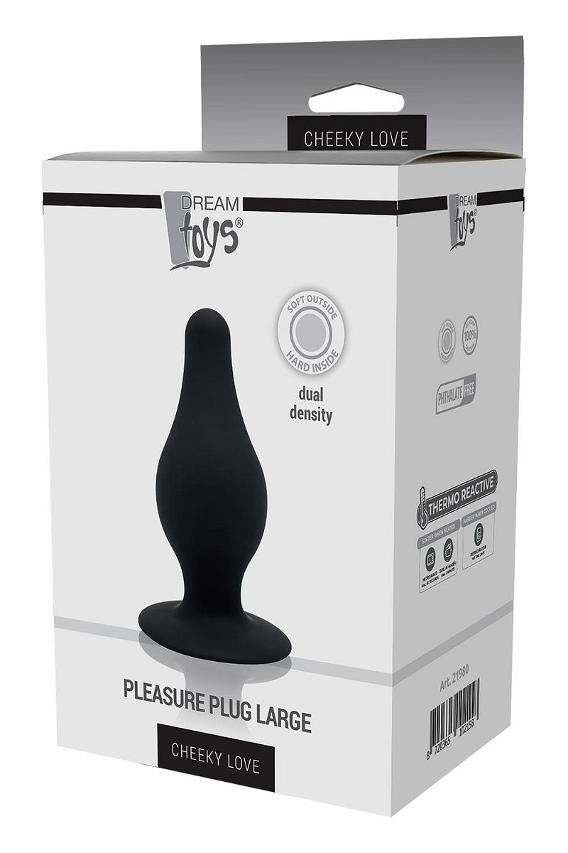 Черный анальный стимулятор DUAL DENSITY PLEASURE PLUG L - 10,2 см. 2