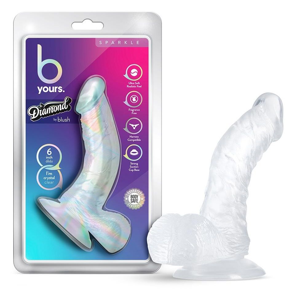 Прозрачный фаллоимитатор-реалистик Sparkle - 16,5 см. 4