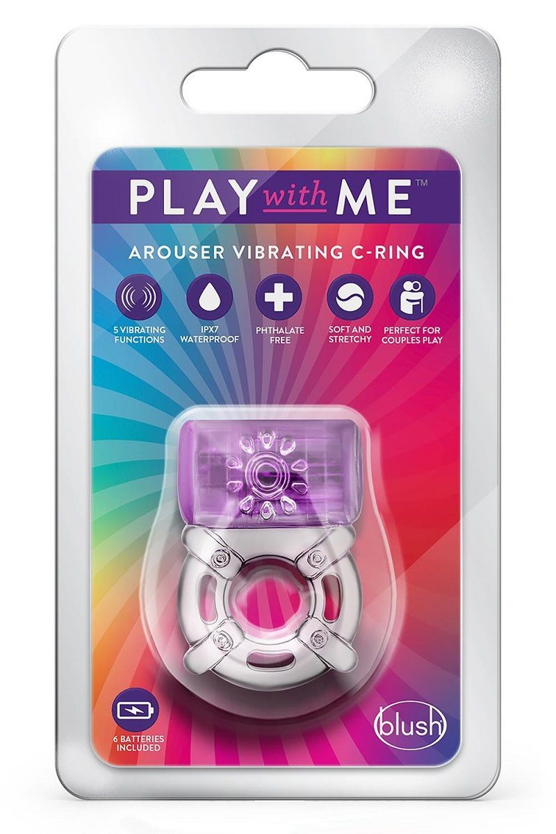Фиолетовое эрекционное виброкольцо One Night Stand Vibrating C-Ring 3