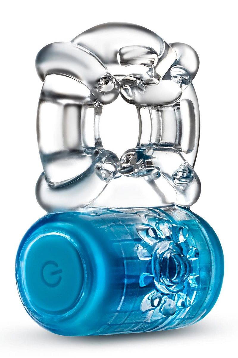 Синее эрекционное виброкольцо One Night Stand Vibrating C-Ring 1