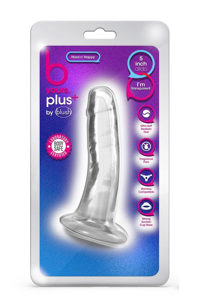 Прозрачный анальный фаллоимитатор Hard n Happy - 13,9 см. 3