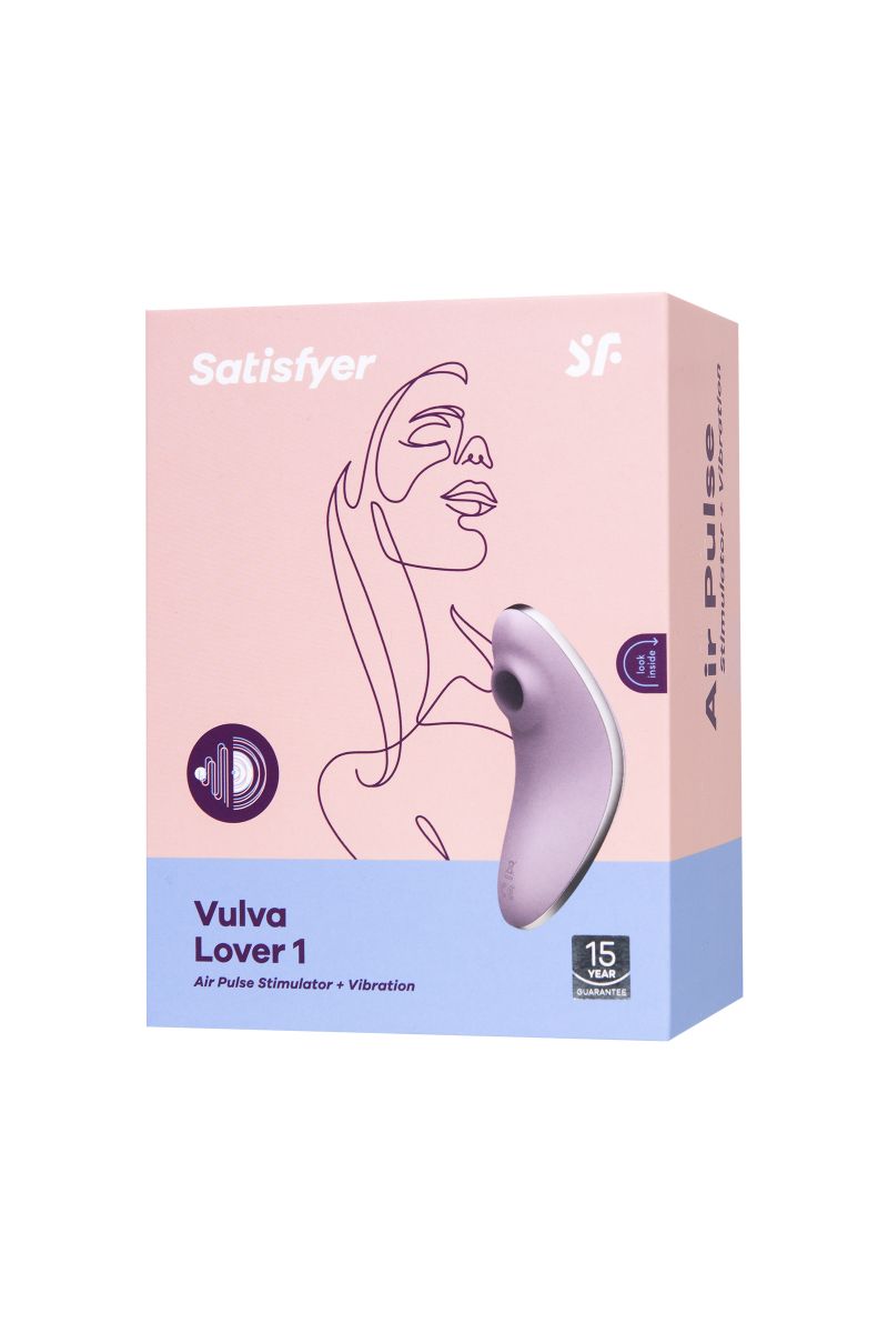 Сиреневый вакуум-волновой вибростимулятор клитора Satisfyer Vulva Lover 1 8