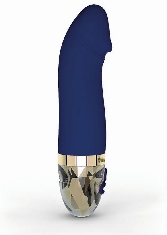 Синий вибратор для G-точки Real Deal Neal - 16,5 см. 2