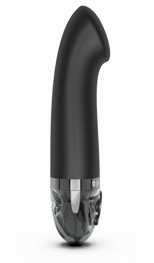 Черный вибратор с функцией электростимуляции Right on Ron - 17 см. 1