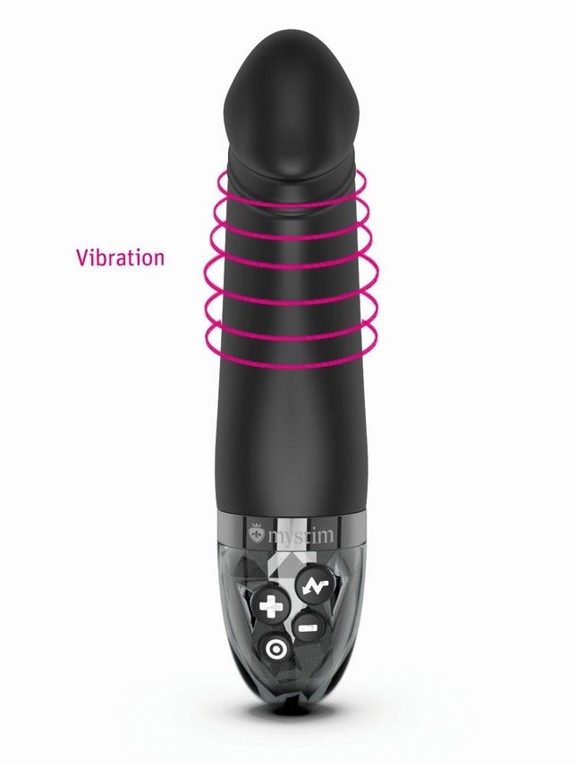 Черный вибратор с электростимуляцией Real Deal Neal - 16,5 см. 4