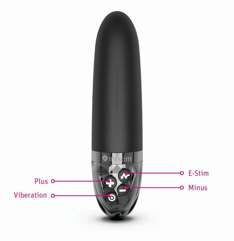 Черный вибратор с электростимуляцией Sleak Freak - 14 см. 4