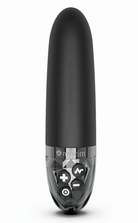 Черный вибратор с электростимуляцией Sleak Freak - 14 см. 1