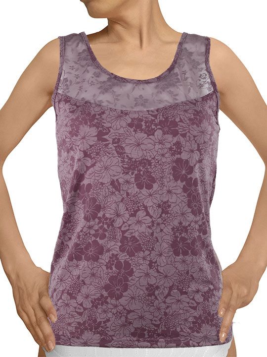 Женская майка на широких бретелях с цветочным принтом 3