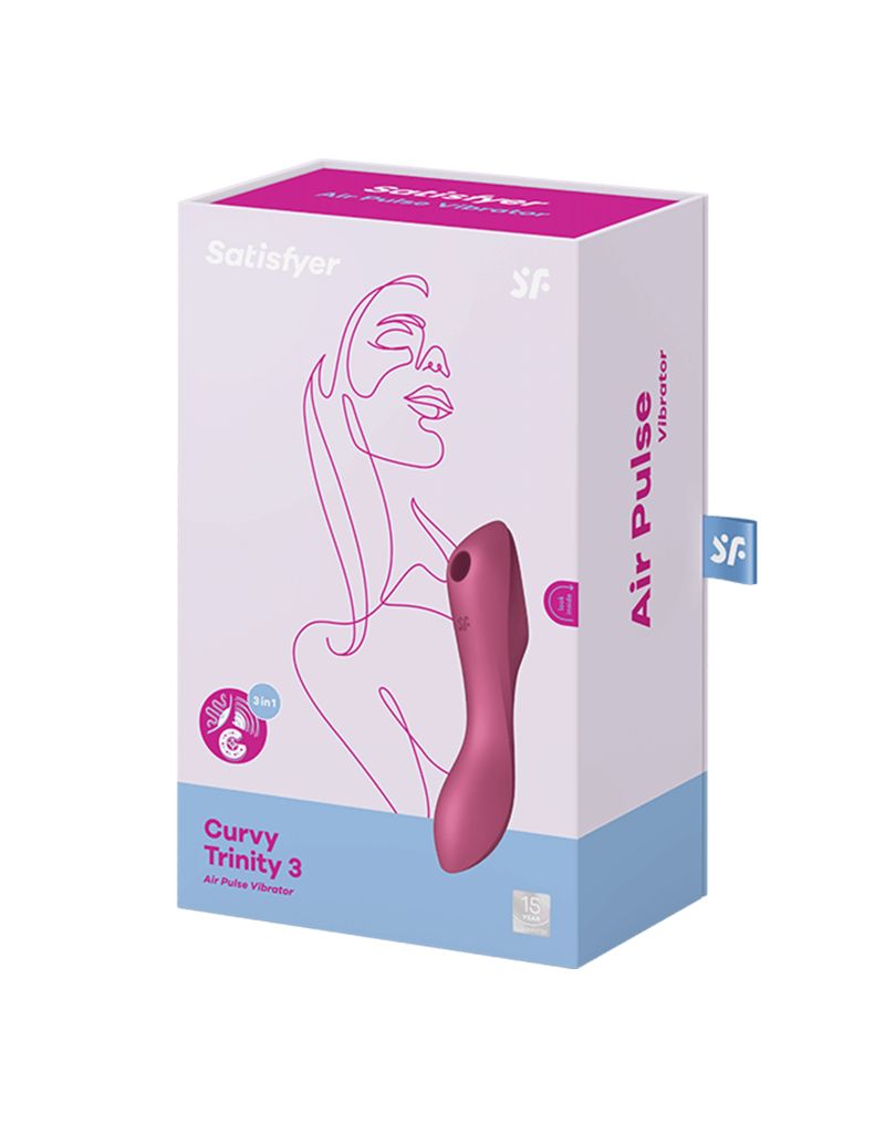 Малиновый вакуум-волновой вибростимулятор Satisfyer Curvy Trinity 3 5