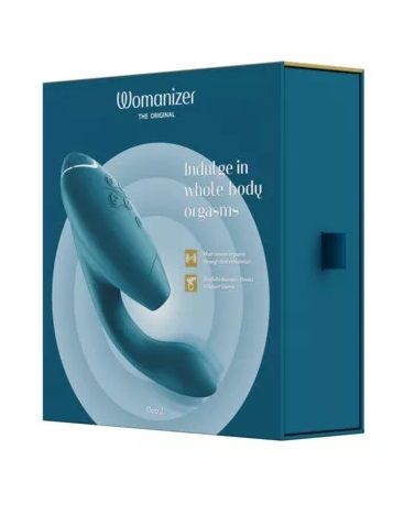 Бирюзовый вибратор Womanizer Duo 2 с бесконтактной клиторальной стимуляцией 5