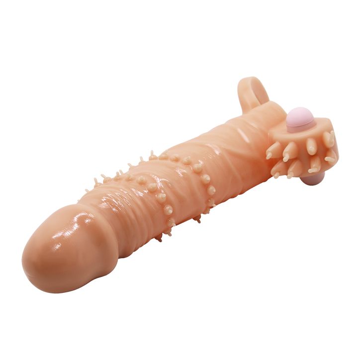 Телесная удлиняющая вибронасадка Penis Sleeve Connor - 17 см. 4