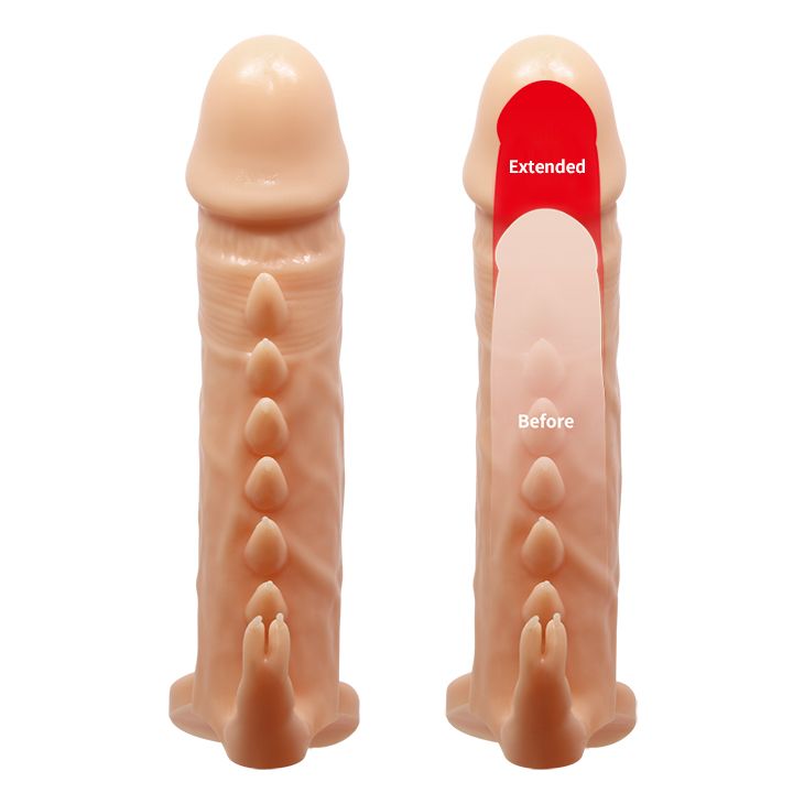 Телесная удлиняющая насадка Penis Sleeve Emmitt - 17 см. 3