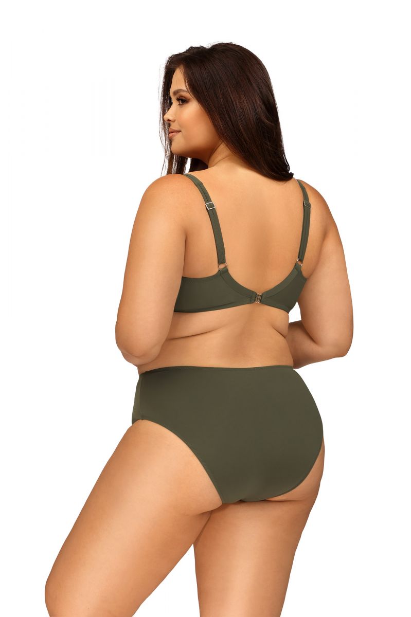 Однотонный купальник с мягким лифом на косточках 2