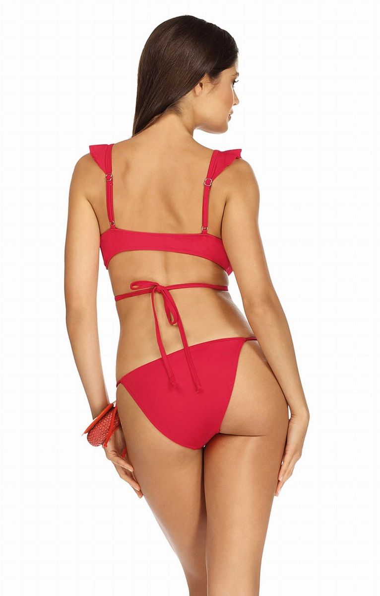 Яркий сексуальный купальник с завязками на спинке 2