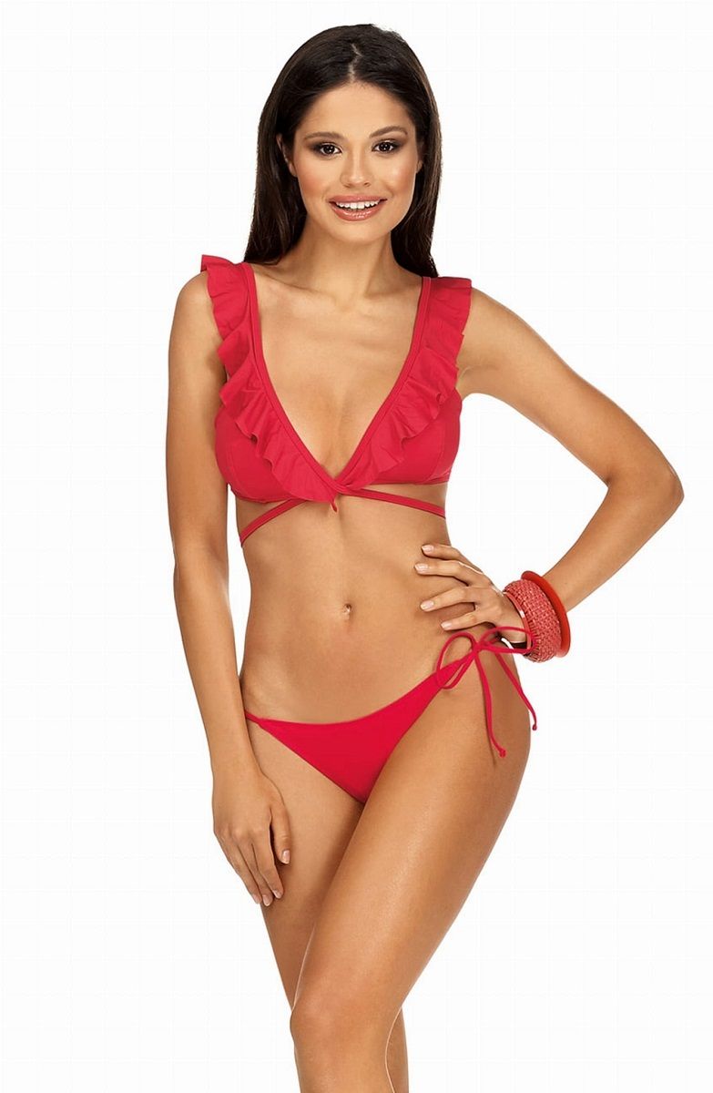 Яркий сексуальный купальник с завязками на спинке 1