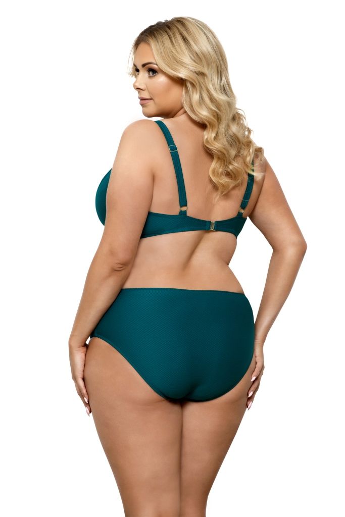 Раздельный купальник plus size с блестящими деталями на лифе 2