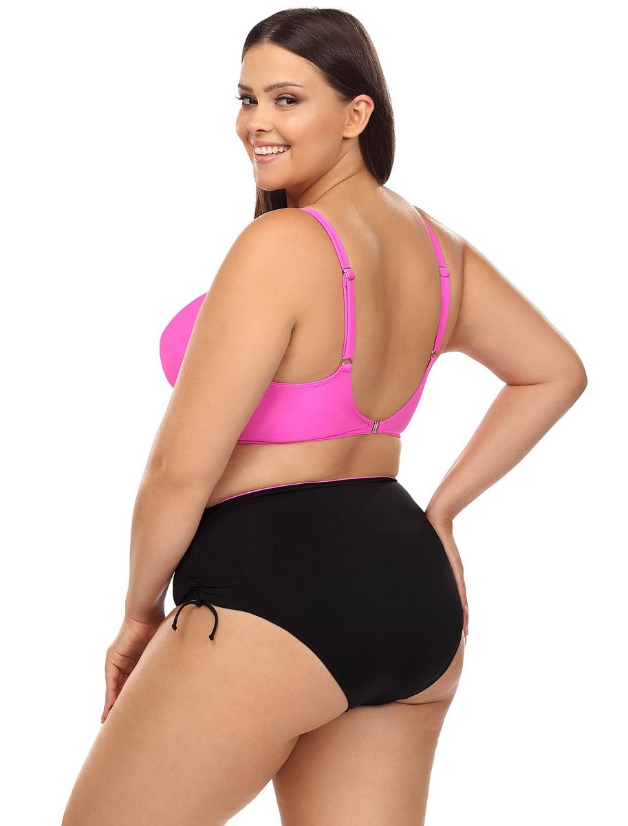 Розово-черный раздельный купальник plus size 2
