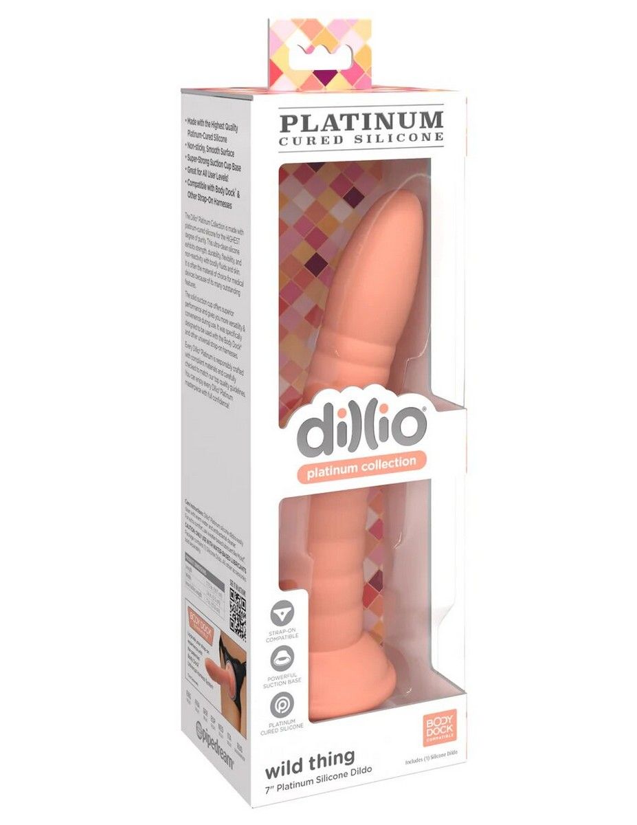 Телесный фаллоимитатор на присоске Wild Thing - 19,7 см. 2