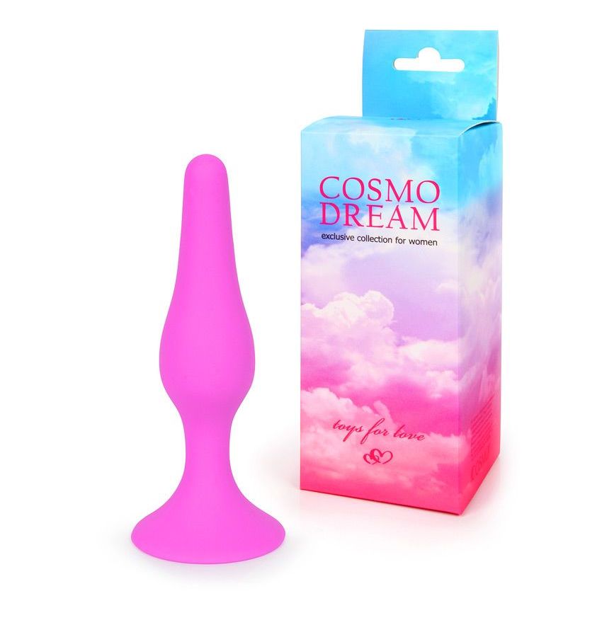 Розовая анальная втулка с ограничителем - 10 см. 2