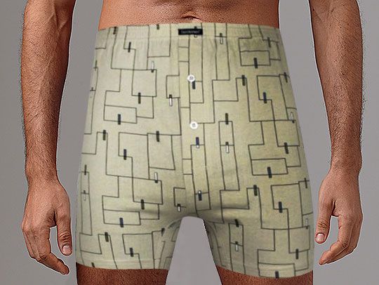 Мужские трусы plus size с принтом в виде лабиринта 1