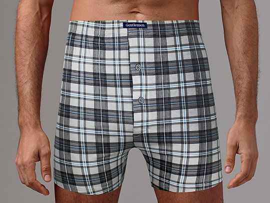 Хлопковые мужские трусы-боксеры в клетку 1